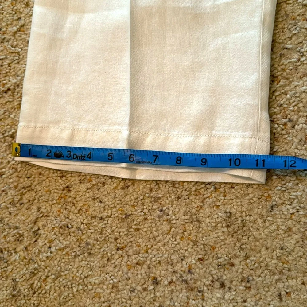 LOFT Wide-leg white linen pants. Size Small. - Picture 6 of 9